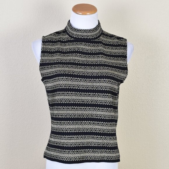 St. John Tops - St. John Knit Sleeveless Mockneck Stripe Top - S